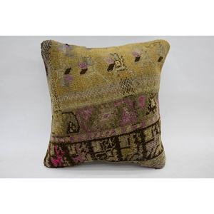 Vintage Pattern 12x12 Inch Beige Wool Kantha Mosaic Paisley Paneled Grape Patchwork Eco-Friendly Non-Slip Removable <b>Pillow</b> - Product Image 1