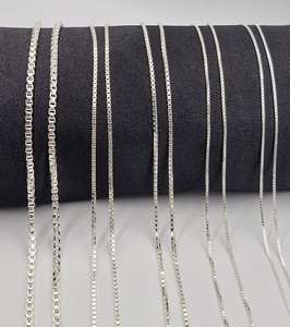 925 Sterling <b>Silver</b> Excellent Quality <b>Box</b> <b>Chain</b> For Men And Women Handmade Designer Trendy Classic Design Customized Size - Product Image 1