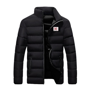 Autumn Men's Hooded Bomber Jacket Stand Zipper Front Logo Canvas Fabric Windproof Breathable Geometric Pattern Casual OEM - Product Image 4
