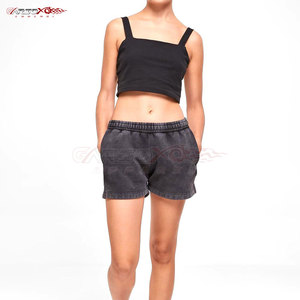 Short élégant de lavage à l'acide pour les femmes avec la braguette de bouton et le short décontracté de lavage à l'acide de coupe ample pour les femmes - Product Image 6