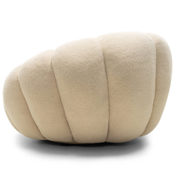Fauteuil de salon moderne en forme de citrouille avec repose-pieds, chaise d'appoint confortable à base dissimulée pour salon et appartement - Vente en gros