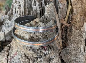 Handmade Damascus <b>Bracelet</b> Brass Inlay Damascus <b>Bracelet</b> Hand Forged Damascus <b>Bracelet</b> 18 mm Width - Product Image 6