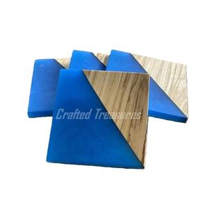 Modern Elegant Epoxy <b>Coaster</b> <b>Set</b> <b>with</b> <b>Holder</b> Resin <b>Coasters</b> for Office or Bachelor Pad for Drinks Mats & Pads - Product Image 4
