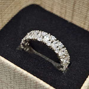 Bague en argent S925 personnalisée avec moissanite VVS pour femme, coupe brillante marquise, bague de fiançailles, bijoux fins, bagues en diamant VVS - Product Image 5