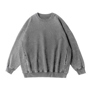 เสื้อฮู้ดและเสื้อสเวตเตอร์เปิดไหล่ทรงโอเวอร์ไซส์ผ้าคอตตอนผสมมีฮู้ดใช้ได้ทั้งชายและหญิงโลโก้ที่กำหนดเอง - Product Image 2