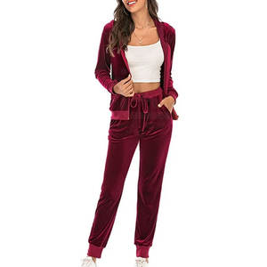 Chándal para correr de terciopelo informal de talla grande para mujer, ropa de invierno con patrón sólido, ajuste corporal, diseño personalizado, gran oferta, característica transpirable - Product Image 2