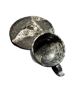 ชุดถ้วยกาแฟลายหินอ่อนสีดำและจานรองสไตล์วินเทจสำหรับโรงแรมร้านอาหารคาเฟ่ของขวัญขายส่ง - Product Image 4