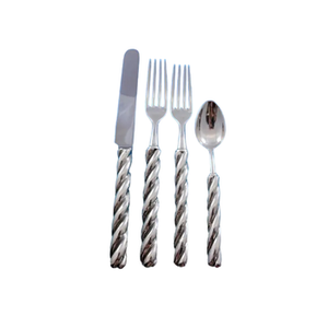 Juego de Cubiertos Plateados de Acero Inoxidable con Mango de Diseño Giratorio Cubiertos Perfectos Elegantes para Bodas y Comidas - Product Image 1