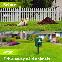 Répulsif solaire avancé pour animaux avec capteur PIR à fréquence ultrasonique réglable et système d'avertissement par flash LED