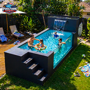 Piscine rectangulaire multifonctionnelle hors sol en fibre de verre avec spa de nage et capacité personnalisée pour le plaisir aquatique en extérieur - Product Image 2