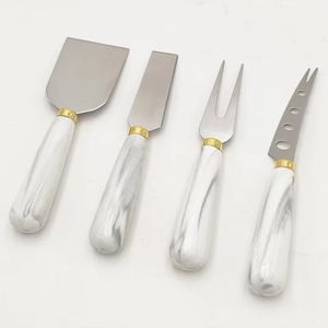 ชุดเครื่องมือหั่นชีสสแตนเลสสตีลสีทองมีดปาดออกแบบก้านองุ่นมีดเนยแฮนด์เมด - Product Image 4