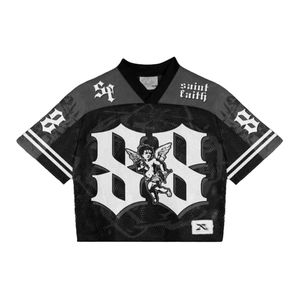 OEM Manufacture <b>mens</b> Soccer Jersey Cropped Mesh Boxy Football Jersey Sublimation Polyester Breathable American Football Jersey - Product Image 3