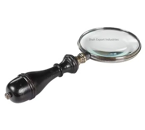 Vàng Hoàn Thành Kim Loại Vòng Đứng Kính Lúp Với Tay Cầm Bằng Gỗ Cho Đọc Bản Đồ Sách Giấy Tờ Và Sửa Chữa Điện Thoại Di Động - Product Image 5