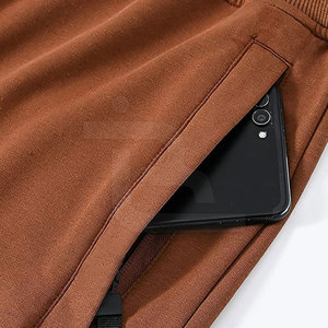 2025 Wholesale Custom Design Men's Sports Shorts High Quality Cotton Fleece Gym Wear <b>Elastic</b> Waist Solid Pattern Casual Shorts - Product Image 4