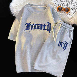 Camiseta de verano personalizada sólida para hombre, conjunto corto, transpirable, ecológico, 100% algodón, ropa de calle, personalización completa - Product Image 3