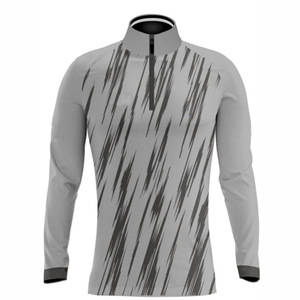 T-shirt à manches longues à fermeture éclair réversible par sublimation, impression personnalisée de performance athlétique, écologique, léger et respirant - Product Image 3