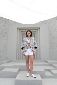 Elegant <b>Vintage</b> O-Neck Sheath Silhouette Jacket Asian Adults Cotton Blend Button Decoration 3D Summer Washable Dress Natural - Product Image 3