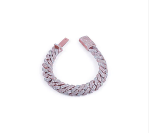 Bracelet infini en argent sterling plaqué or rose avec diamant moissanite, bracelet tennis en or rose, bracelet cubain en diamant - Product Image 1