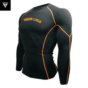 Export Quality Custom Made <b>BJJ</b> MMA Men's Rash-Guard Compression <b>T</b>-<b>Shirt</b> Long Sleeves & Neck Protection Breathable Gym Wear - Product Image 5