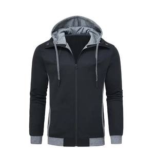 <b>Black</b> Grey Winter Men's <b>Hoodies</b> Full <b>Zipper</b> 100% Cotton Fleece Long Sleeve Regular Fit Custom Logo High Quality - Product Image 5