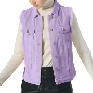 Gilet en jean pour femme de haute qualité, nouvelle mode, tissu respirant, décontracté, tendance, vêtement d'extérieur, gilet en jean pour femme - Product Image 1