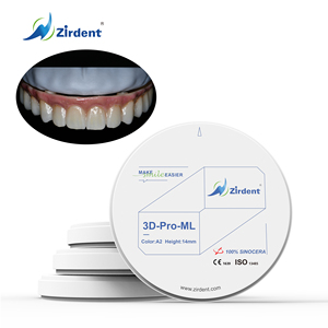Zirdent 3D-Pro Multilayer <span class=keywords><strong>Zirconia</strong></span> Blank - Natural Gradient 5-Layer Dental Block - Kompatibel dengan Semua Sistem CAD CAM Terbuka 98mm - Product Image 5