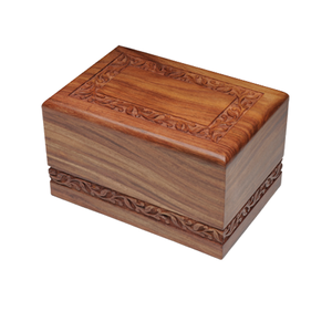 Durable Natural Wooden Cremation Urn Handcrafted Adult Human <b>Ashes</b> Urn with Reasonable Design Funeral Supplies - Product Image 2