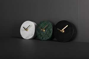 The CRAFT EXIM Luxury Natural Marble Quartz <b>Art</b> <b>Deco</b> Desk <b>Clock</b> Premium Handcrafted Home Office Decor - Product Image 6