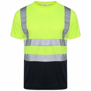 เสื้อยืดทำงานผู้ชายผ้าฝ้ายระบายอากาศพิมพ์ลายตามสั่ง สะท้อนแสง 3M ขายดี ไซส์ใหญ่ เสื้อยืดลายแถบสะท้อนแสง - Product Image 4