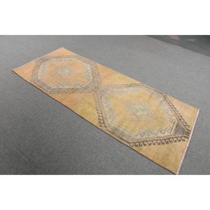 Turkish Rug, 2.9x7 ft Accent Vintage Rug, <b>Yellow</b> Gray Abstract Rug - Product Image 2