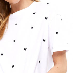 Camisetas bordadas de alta calidad al por mayor para mujer, camisetas de manga larga de verano a la moda, cuello transpirable, 100% de algodón, secado rápido, antiarrugas - Product Image 5