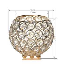 Bougie votive en métal doré et cristaux en forme de lune pure faite à la main à des taux très élevés - Product Image 1