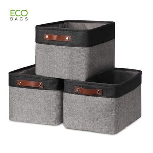 Panier de rangement élégant OEM ODM pour cosmétiques bacs à fermeture ouverte imprimé de motifs vierges avec logo personnalisé étui à la mode Polyester gris noir - Product Image 1