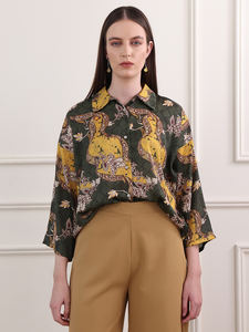 Haut vintage imprimé à manches 3 quarts pour femme - Product Image 4