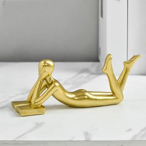 Figura decorativa de mesa estatua Color dorado decoración del hogar escultura de estrella de mar en Base de Metal para el hogar Hotel Villa - Product Image 4
