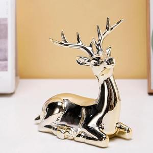 Superbe décor de table renne fini or, centre de table de vacances luxueux, élégant salon, bureau, fête, accent - Product Image 2