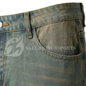 Shorts en jean pour homme, coupe slim, style hip-hop, été, délavé clair, taille mi-haute, emballage personnalisé, tissu extensible polyester/coton - Product Image 5