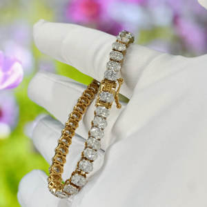 Diamond Tennis <b>Bracelet</b> Luxury White Diamond <b>Bracelet</b> VVS VS Lab Grown <b>Stones</b> Gold Setting Custom Wholesale Jewelry - Product Image 4