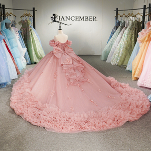 ชุดเดรสงาน Quinceanera สำหรับสาวๆ รุ่น 8526 วินเทจ สไตล์หวาน ประดับระบาย แต่งลูกปัด คริสตัล ปักลาย พิมพ์ลาย ยาวลากพื้น พร้อมชายกระโปรงแบบ Chapel Train สำหรับงานปาร์ตี้ - Product Image 3