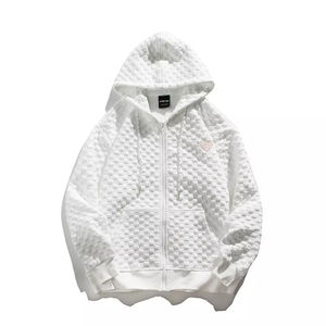 Sweats à capuche en relief 100% biologique pour homme, prix d'usine - Product Image 4