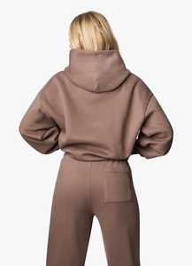 High Waist Fitness <b>Hoodies</b> Women Sexy 2 Piece Set Fitness Set Clothing Custom Women Long <b>Sleeve</b> Set - Product Image 3