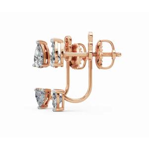 ต่างหูเพชรดีไซน์เนอร์ระดับพรีเมียม ทอง 9 กะรัต ประดับเพชรทรงหัวใจและทรงหยดน้ำ ผลิตจากเพชรเลี้ยงในห้องปฏิบัติการ ขายส่ง B2B ผู้ผลิต OEM - Product Image 6