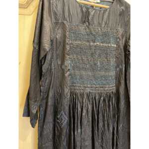 Neel 08 - Vestido Boho Chic Indigo con Tirantes Finos, Estampado Floral, Cintura Natural, Transpirable, 100% Algodón, Talla Única para Primavera, Disponible en XL - Product Image 5