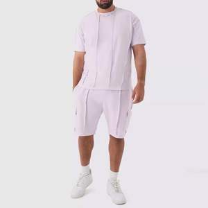 เสื้อยืดแขนสั้นและกางเกงขาสั้นชุดเซ็ตคู่ ผู้ชาย สไตล์ลำลอง ผ้าบางเบา แห้งเร็ว ไซส์ใหญ่พิเศษ คุณภาพเยี่ยม สำหรับฤดูร้อน ขายส่ง - Product Image 1