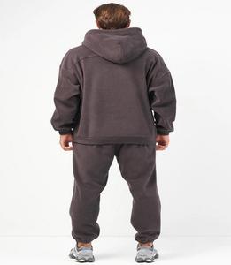 Nouveauté Ensemble de survêtement à capuche en molleton à imprimé uni vintage de qualité supérieure pour homme Respirant Écologique Hiver - Product Image 5