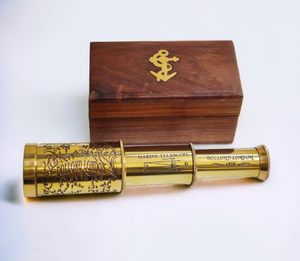 Telescopio Náutico Victoriano de Latón con Caja de Madera Estilo Marino para Niños, Observación de Aves, Senderismo, Coleccionables y Regalos para Coleccionistas - Product Image 5