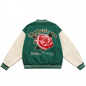 Veste de sport en coton pour homme, broderie appliquée, lettre, moto, cheval, design universitaire, taille plus, veste de moto - Product Image 4