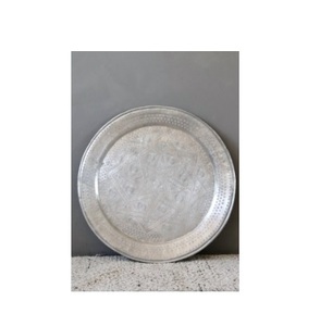 Plateau de service design indien galvanisé Plateau de table de forme ronde Plateau de service de nourriture décoratif indien léger - Product Image 6