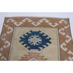 Vintage Turkish Rug 4.9x7.3 ft, <b>Brown</b> Area Ikat <b>Wool</b> Rug - Product Image 5