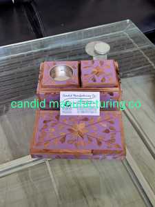 BKHOOR Mubkhar Set Bandeja eléctrica con incrustaciones de hueso de madera Quemador Tipo BOBINA MADKHAN Bandeja para servir Lista para enviar Bandeja de regalo perfecta de Ramadán - Product Image 6